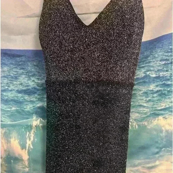 BLUE Lovely Day Sparkly Tight Spaghetti Strap Dress - Picture 4 of 15